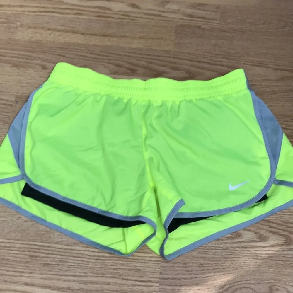 Nike neon yellow running shorts size medium NEW